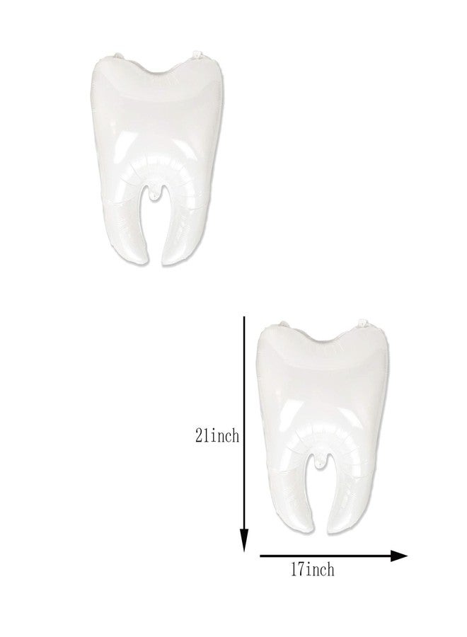 CSTYWC 5PCS White Tooth Balloons Set Tooth Foil Balloon Dentist Graduation Party Decorations Tooth Clinic Decoration Balloons for Dentist Dental Student - Image 2
